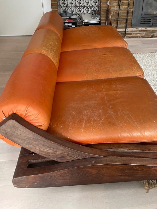 Divano lounge in wengé – 3 5 zitsbanken, Leather (photo 2 of 12)