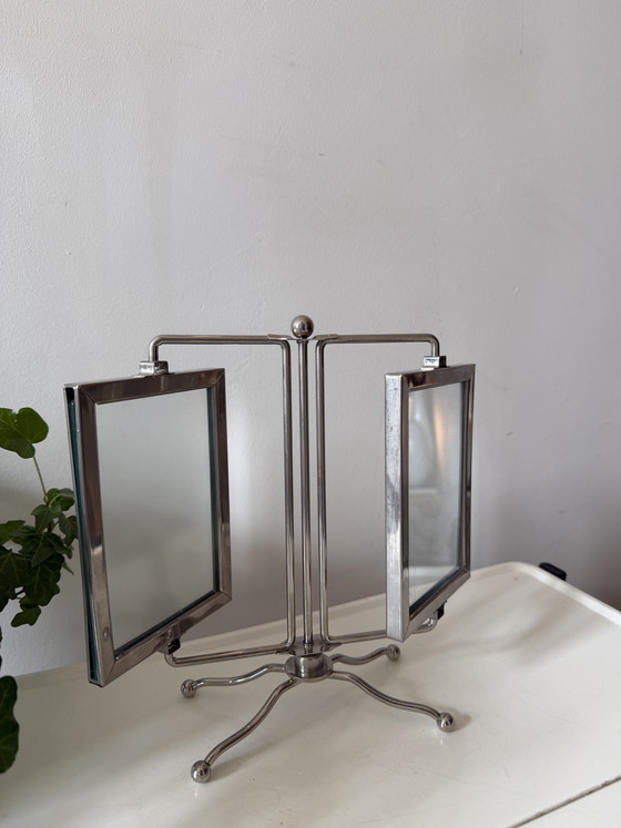 Image 1 of Carrousel photo chromé avec verre