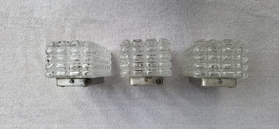Set aus 3 ERCO 54 090 Blasenglas Wandleuchten, deutsche Mid-Century Modern aus den 1960er Jahren – Metal (photo 15 of 15)