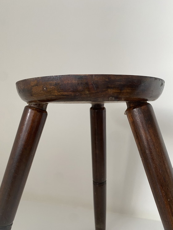 Image 1 of Vintage small French milk stool - stool - plant table, 1960s.