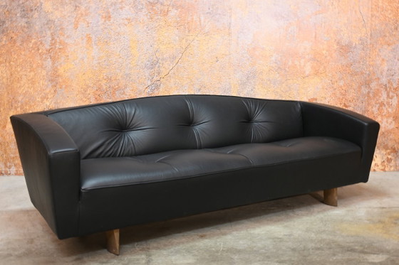 Black leather Montis Riva design sofa in top condition! – 3-5 seaters (photo 2 of 8)