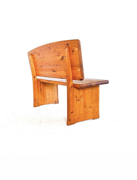 Image 1 of Vintage Brutalist bench in Pine, 1970s