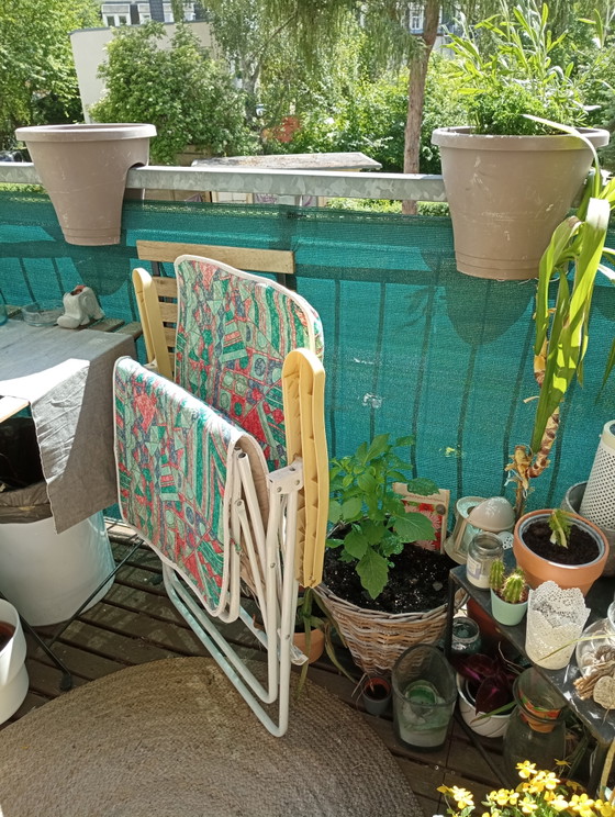 Image 1 of Italian camping chair, deck chair, foldable, like new