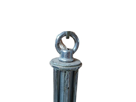 Image 1 of Gorgeous 1980s Vintage Chandelier – Leaf Design in Metal and Brown Glass