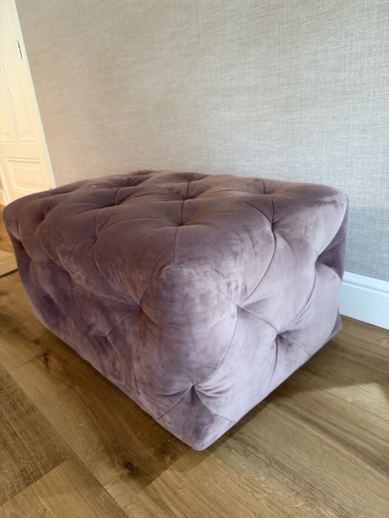 Image 1 of Homestock pouf purple/pink