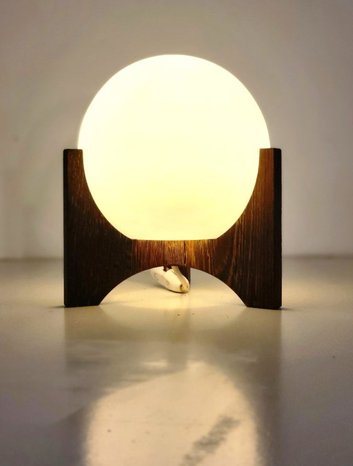 Raak Amsterdam Hokusai D-2022 table lamp in wenge & opal glass – tafellampen, Wood