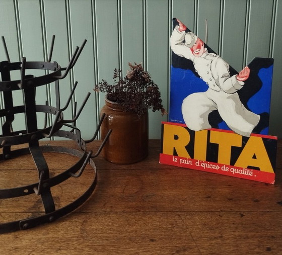 Image 1 of Vintage French cardboard advertising display stand - Rita Cakes from Roubaix