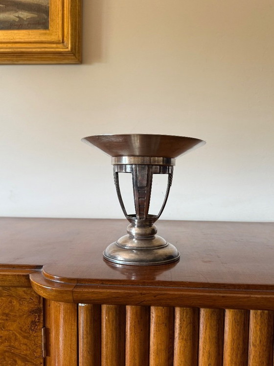 Image 1 of Art Deco silver-plated coup / vide poche, France 1940s