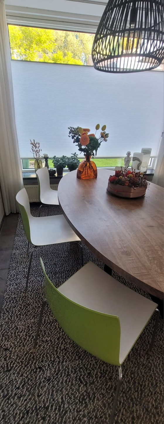 Image 1 of 6x Arper Catifa 46 designer chairs | Green/White | Stackable & modern