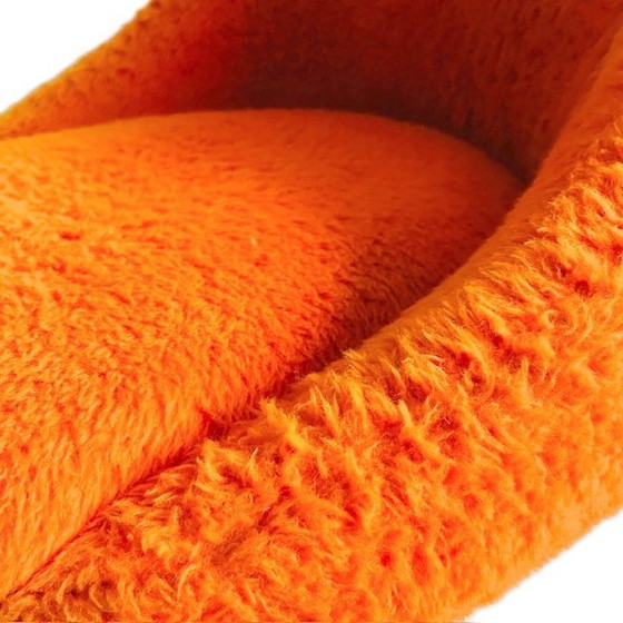 Image 1 of Vintage space age armchair orange teddy FM 1970's