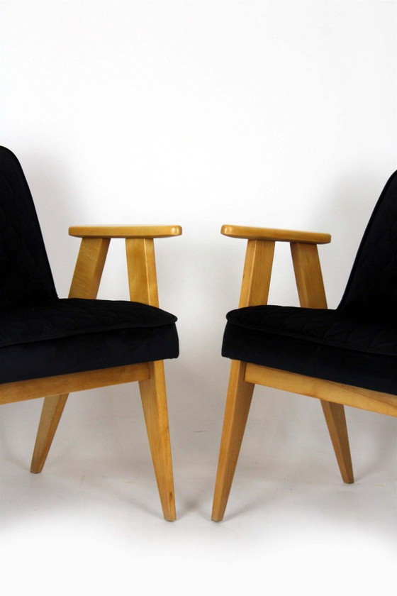 Image 1 of Restored Set of Model 366 Armchairs by Józef Chierowski, Poland, 1960s
