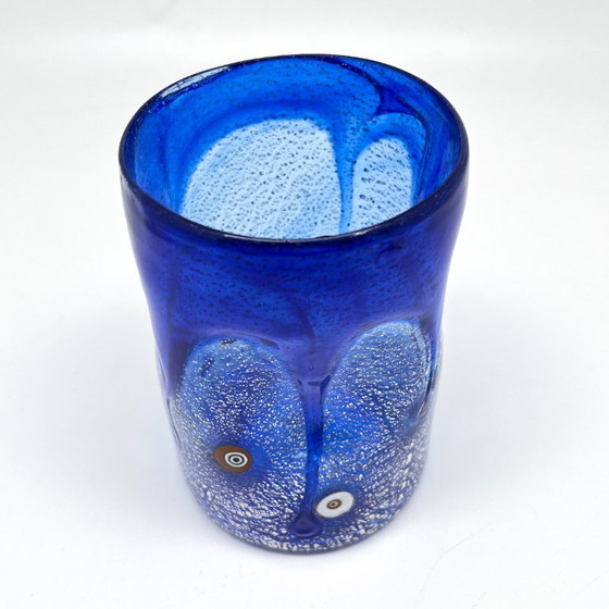 Murano Art Glass Tumbler / Vase – Silver Leaf & Murrines – Hand-blown – Glass & Decanter (photo 14 of 20)