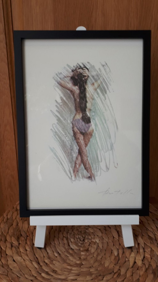 Gerahmte Künstlerlithografie - Mimmo ROTELLA - La Vergine