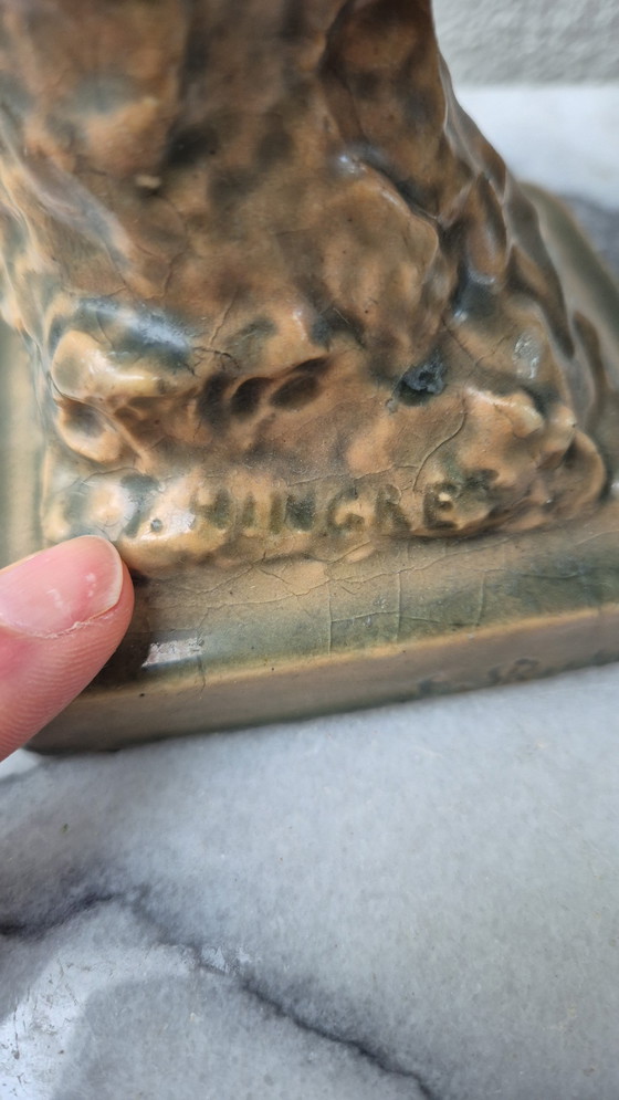 Image 1 of Louis Théophile Hingre - Escultura de un buitre, cerámica