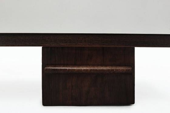 Buffet vintage des années 1950, style moderniste, en noyer, à motif géométrique Op Art. – Vaisseliers, Wood (photo 10 of 14)