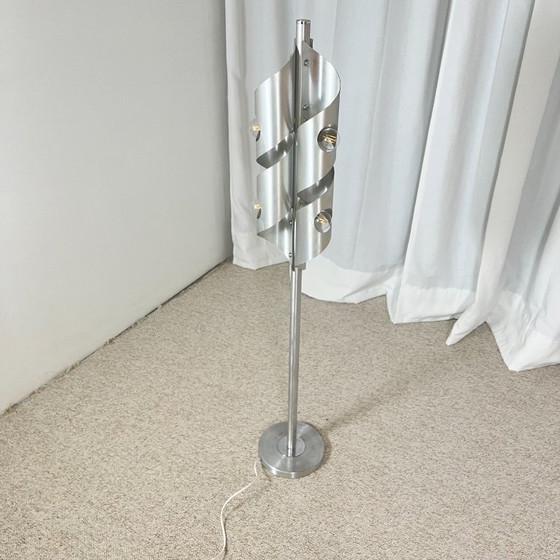 Image 1 of Brushed aluminum floor lamp, Space Age style, 1970s