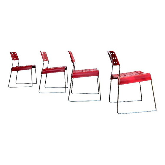 Image 1 of 4x sedie impilabili omstak di rodney kinsmann per bieffeplast, italia, 1971