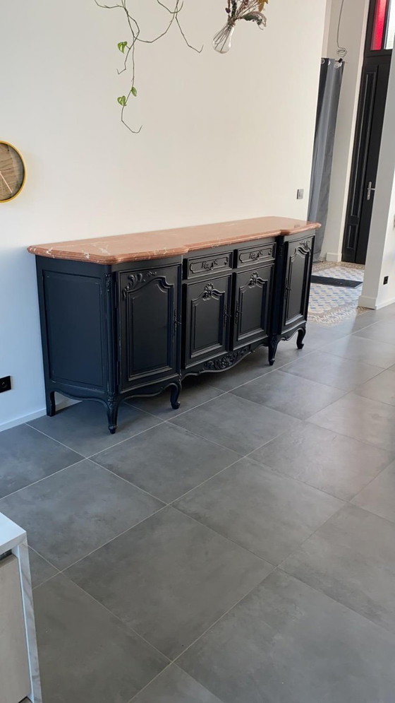 Image 1 of Eichenschrank mit Marmorplatte