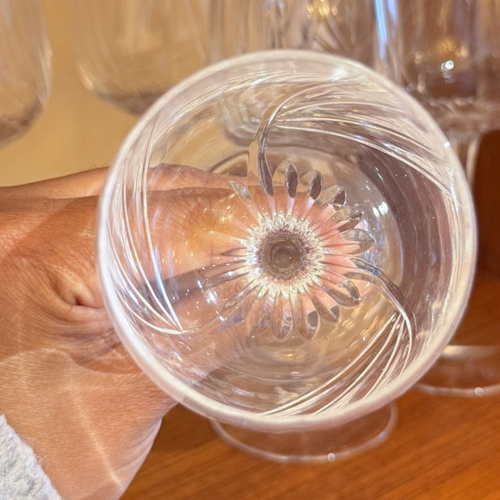 Image 1 of Twisted optic kristallen wijnglazen