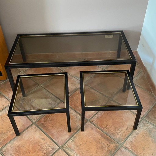 Juego de 3 mesas nido Roche Bobois. 1970. – salontafels, Brass (photo 2 of 7)