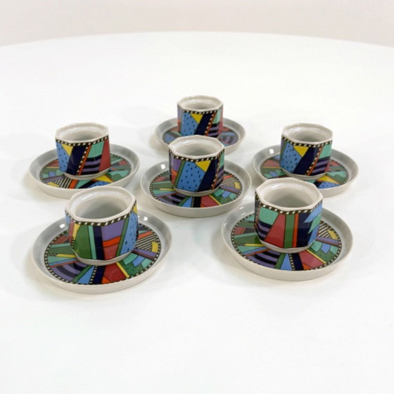 Image 1 of 6 Espresso Cups and Saucers Metropol by Barbara Brenner for Rosenthal, 1990s