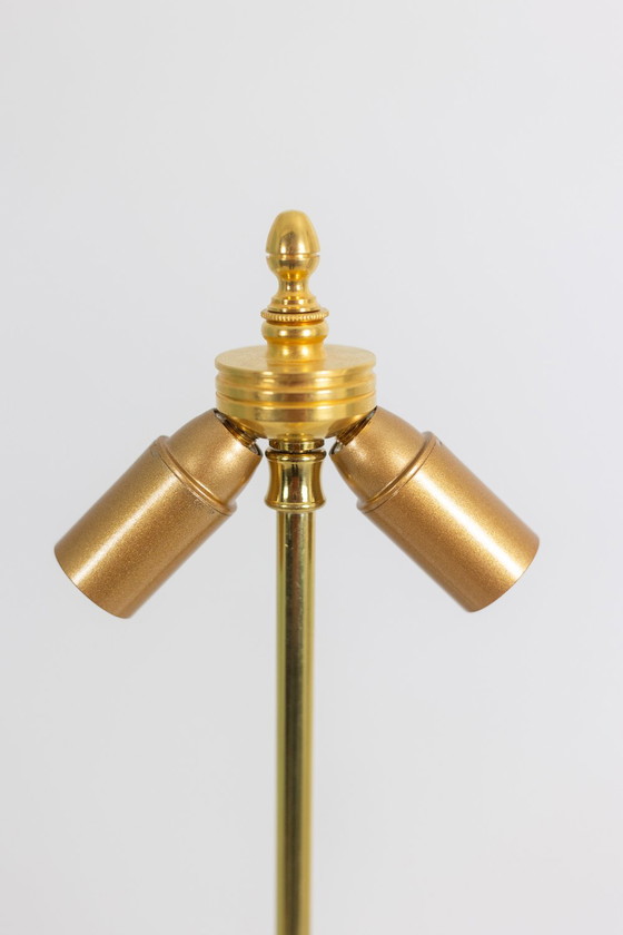 Image 1 of Coppia di lampade in porcellana celadon e bronzo dorato. Circa 1880.