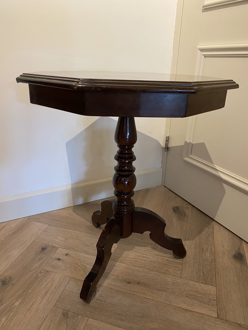 Walnut Antique Octagonal Side Table