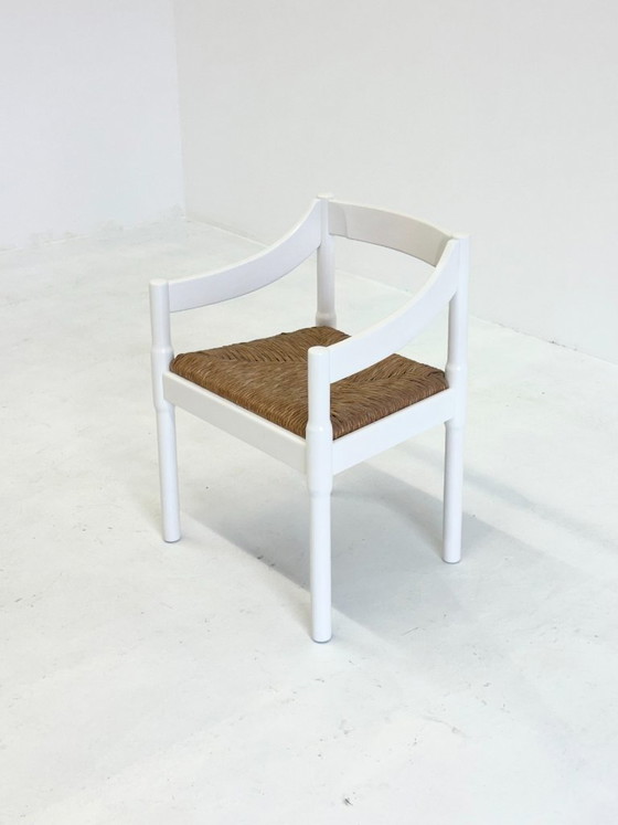 Image 1 of Set of two Carimate chairs by Vico Magistretti in white