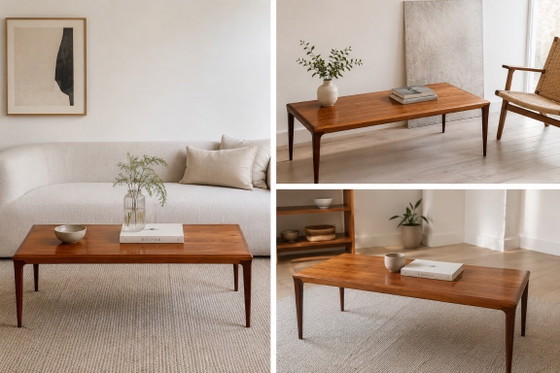 Image 1 of Johannes Andersen salontafel uit het midden van de 20e eeuw in palissanderhout, Deens design