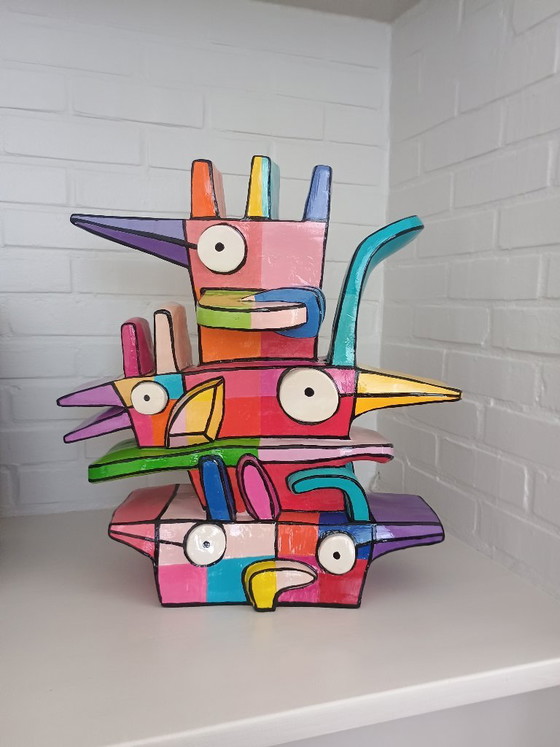 Totem 2 XL Strange Birds - Jaqueline Schäfer – Esculturas, Plastic (photo 3 of 5)