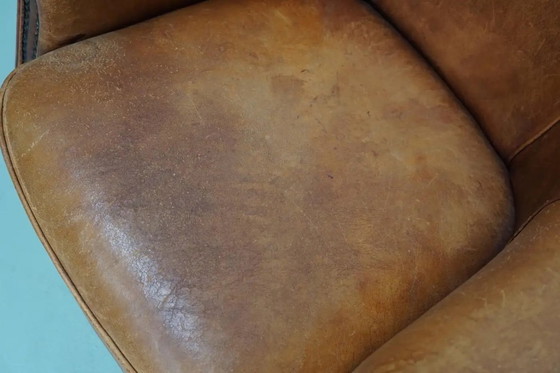 Image 1 of Vintage Nederlandse cognackleurige leren clubfauteuil