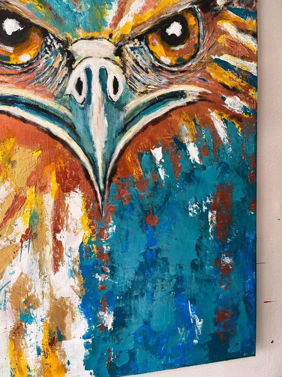 Abstraktes Adler-Gemälde 80 x 100 cm – Kunst, Leinwand (photo 7 of 7)
