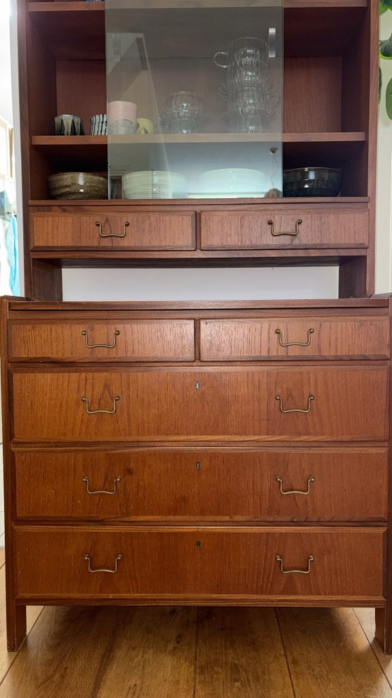 Unidad de teca Mid-Century de dos piezas – Armarios de almacenamiento, Madera (photo 3 of 12)