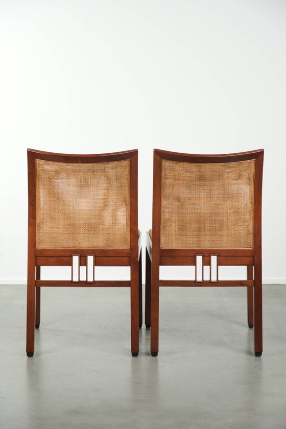 Image 1 of 6 chaises de salle à manger Schuitema de style Art déco avec dossier en osier, de la série Shaker