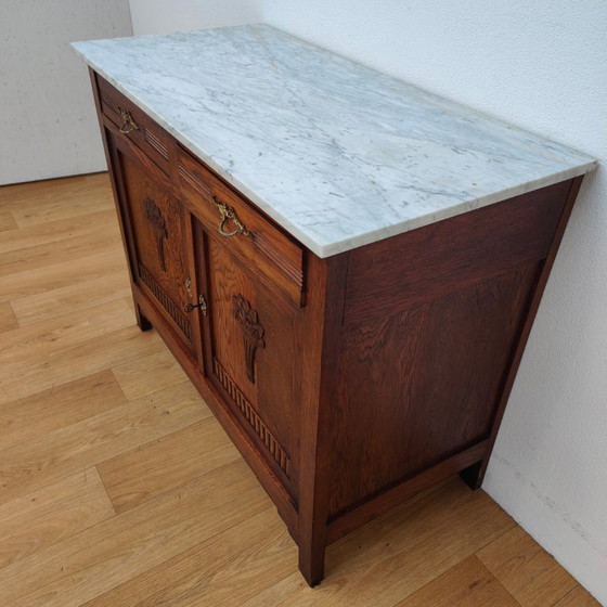 Image 1 of Vintage antique dresser/sideboard with marble top.