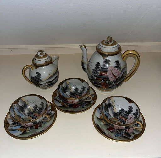 Servizio da tè giapponese vintage Geisha in the Garden