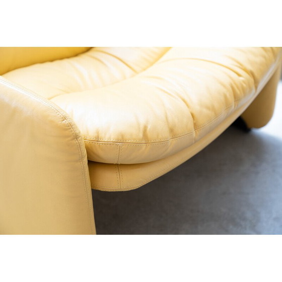 Image 1 of Vintage yellow leather seating set by Ammannati and Vitelli for Brunati, Italy 1970