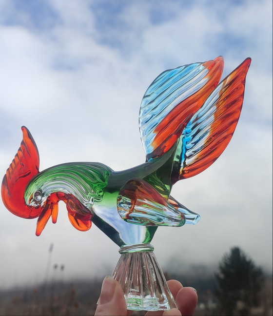 Image 1 of Hahn aus mundgeblasenem Glas im Murano-Stil