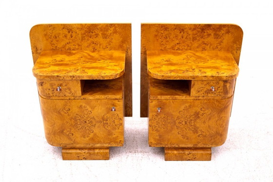 Image 1 of Mesillas de noche Art Déco, Polonia, hacia 1930.