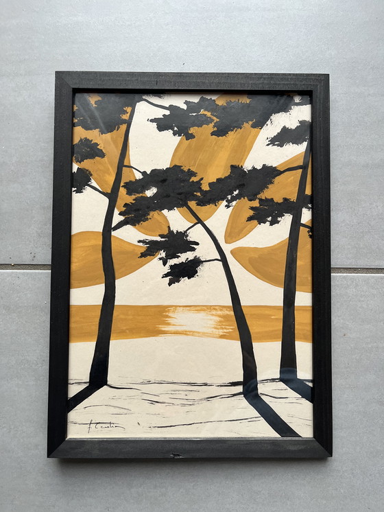 Image 1 of Gouache et encre de chine sur papier naturel 250g.  Format 30x21cm. 