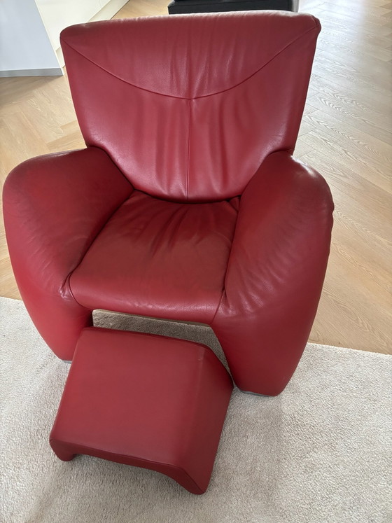 Leolux Echnaton, Sessel, Leder, Metall, Rot (Foto 5 von 5)