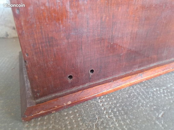 Wooden Storage Box with Hooks for Closure, Mahogany Color, H17xW32xD18cm – Decorative Objects, Metal (photo 5 of 6)