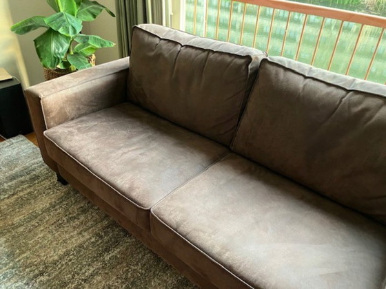 Image 1 of In affitto (a partire da luglio circa): bellissimo divano a 3 posti in micropelle marrone (stile industriale)