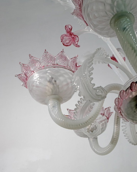 Image 1 of Lustre en verre de Murano vénitien moderne du 20e siècle, style "Ca'rezzonico", années 1960