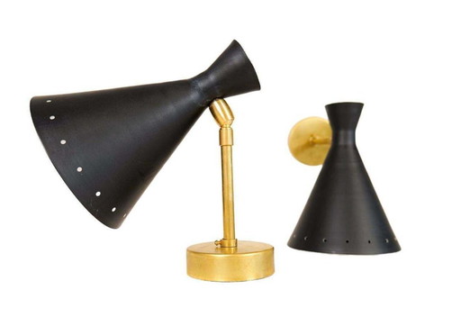 Pair Of Italian Modern Sconces Stilnovo Style, Wall Light