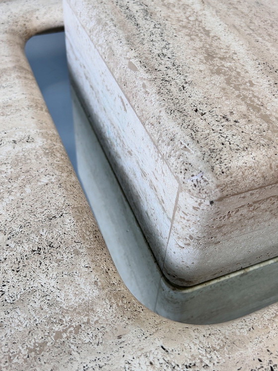 Image 1 of Zeldzame vintage travertijn salontafel