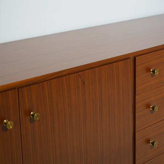 Wooden Sideboard With Brass Knobs, 1960s (photo 11 of 15)