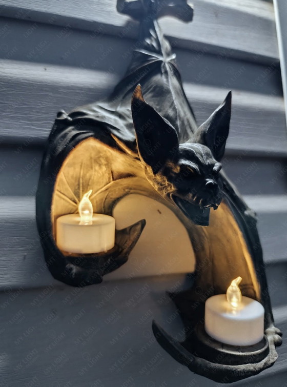 Pipistrello di Halloween – decorazione 3D fatta a mano con lumini LED – Printbydomi, Oggetti decorativi (photo 3 of 7)