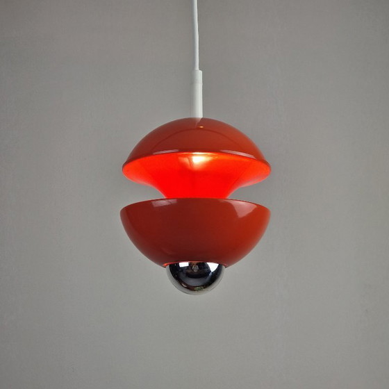 Image 1 of Vintage Kaiser Leuchten hanglamp – ontwerp Klaus Hempel – Space Age (1970s, Duitsland) – Oranje