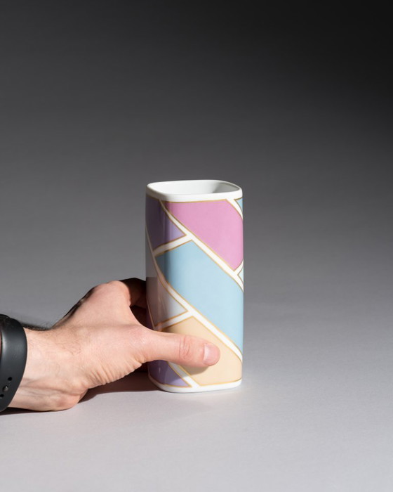 Image 1 of Vintage Chic Dorothy Hafner Rosenthal Vase Duo Germany 1980s Memphis Era Style